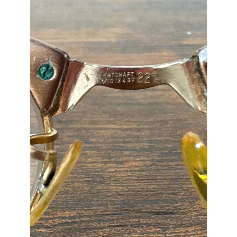 Art-Craft Vintage Cat Eye Glasses Brown Aluminum 1/10 12K GF Bridge USA 50s 60s